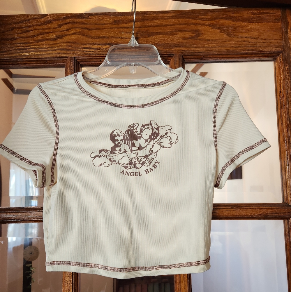 🏖Cream Angel Baby Graphic Tee